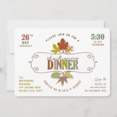 Colorful Leaves Thanksgiving Dinner Holiday Party Kaart (Voorkant)