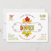 Colorful Leaves Thanksgiving Dinner Holiday Party Kaart (Voorkant)