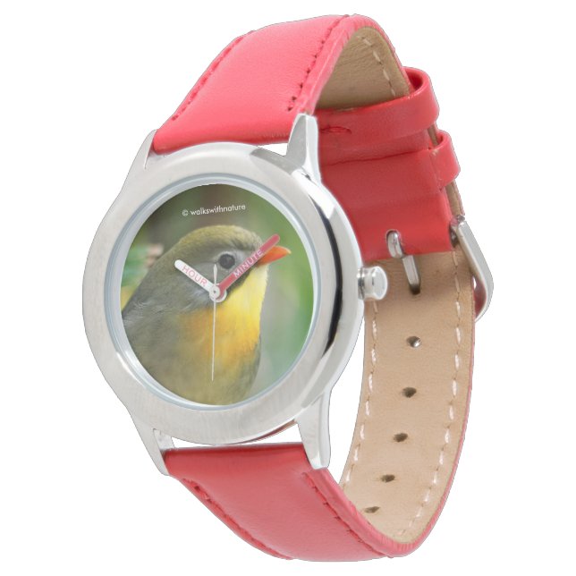 Colorful Leiothrix Pekin Robin Songbird Horloge (Gekanteld)