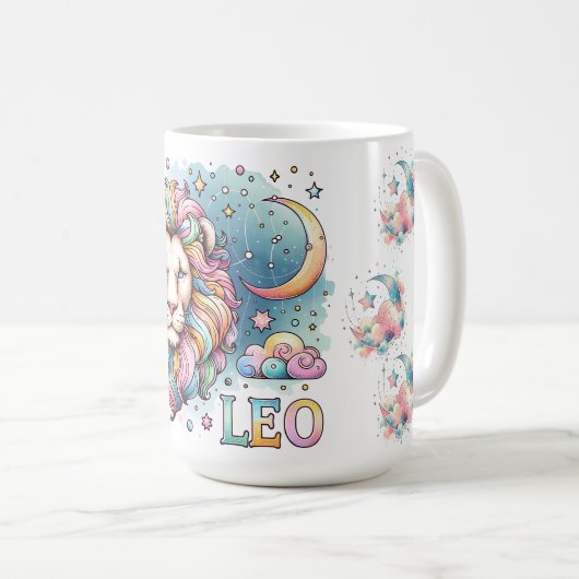 Colorful Leo Zodiac Astrology Lion Koffiemok (Voorkant rechts)