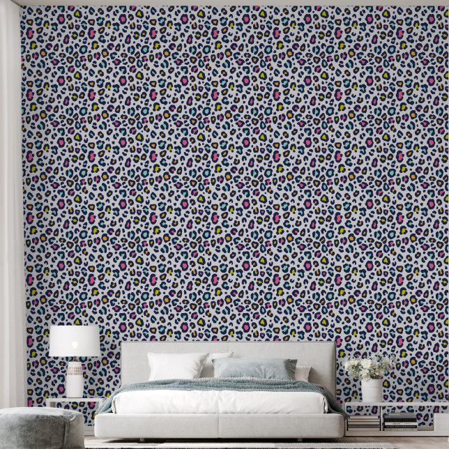 Colorful Leopard Behang (Slaapkamer)