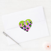 Colorful Leopard Green Slime 100th Birthday Party Hart Sticker (Envelop)