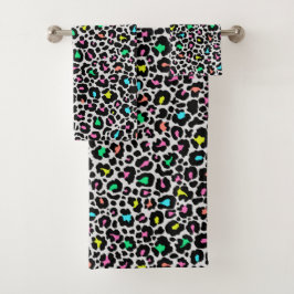 Colorful Leopard Pattern Bad Handdoek