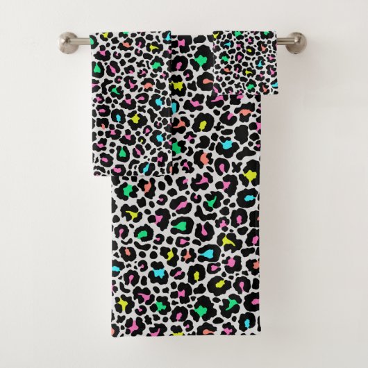Colorful Leopard Pattern Bad Handdoek (Insitu)