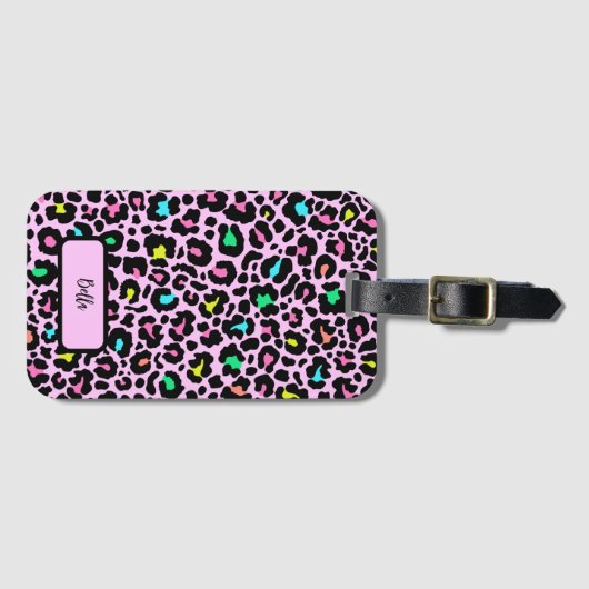Colorful Leopard Pattern Bagagelabel (Voorkant (horizontaal))