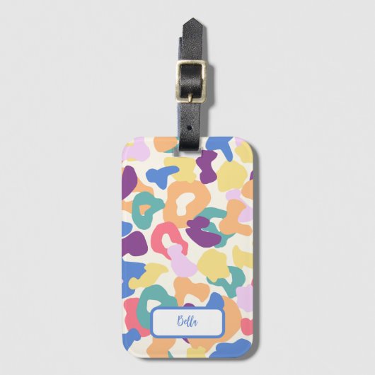 Colorful Leopard Pattern Bagagelabel (Voorkant (verticaal))