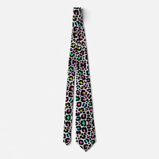 Colorful Leopard Pattern Stropdas (Achterkant)