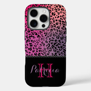 Colorful Leopard Print & Black Diamonds iPhone 16 Pro Hoesje