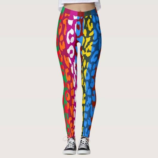 Colorful Leopard Skin Pattern #12 Leggings (Voorkant)