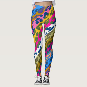 Colorful Leopard Skin Pattern #29 Leggings