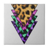 Colorful Leopard Triangles Tegeltje (Voorkant)