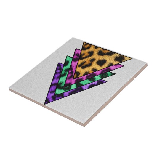 Colorful Leopard Triangles Tegeltje (Zijkant)
