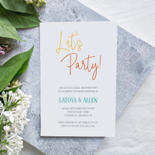 Colorful Let's Party Casual Reception Elopement Kaart