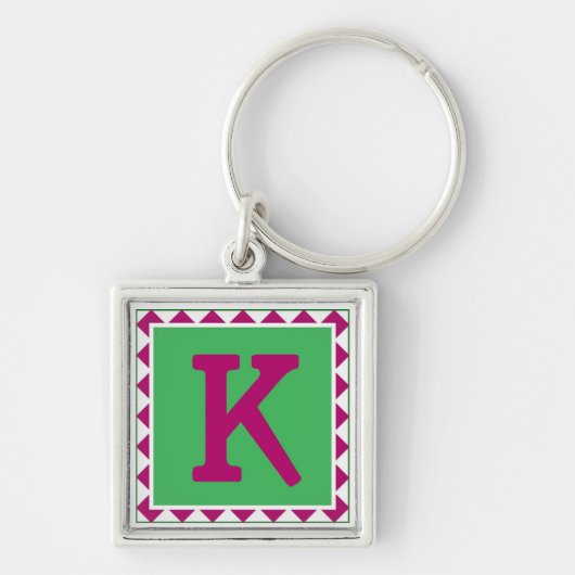 Colorful Letter 'K' - Sleutelhanger (Voorkant)