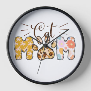 COLORFUL LETTERING CAT MOM GEZEGDE