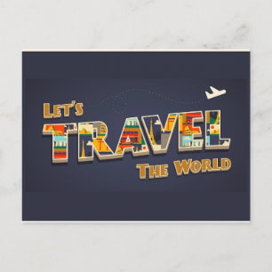 Colorful Letters Travel Briefkaart
