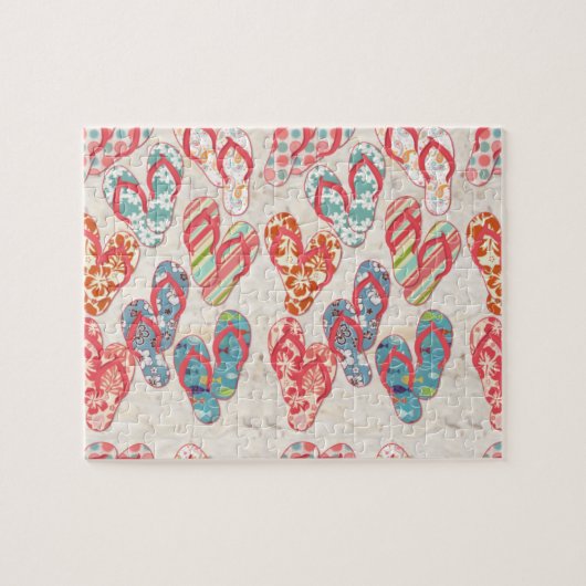 Colorful & leuk flip flop zomerplezier! legpuzzel (Horizontaal)