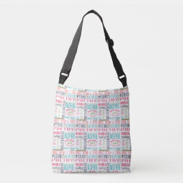 Colorful Library Words Subway Art Crossbody Tas