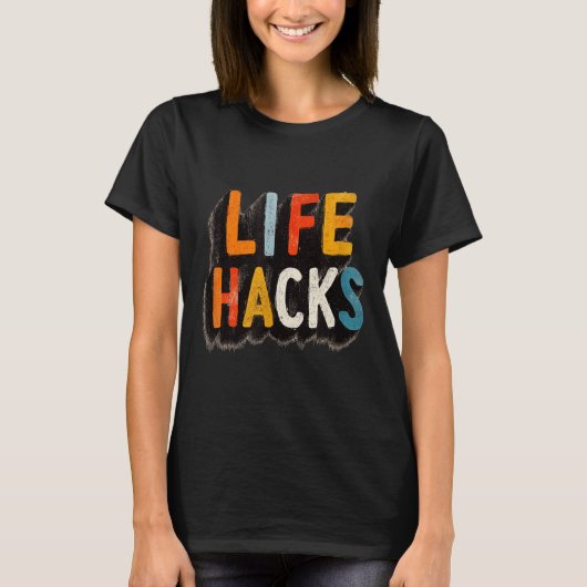 Colorful Life Hacks Emblem T-shirt (Voorkant)