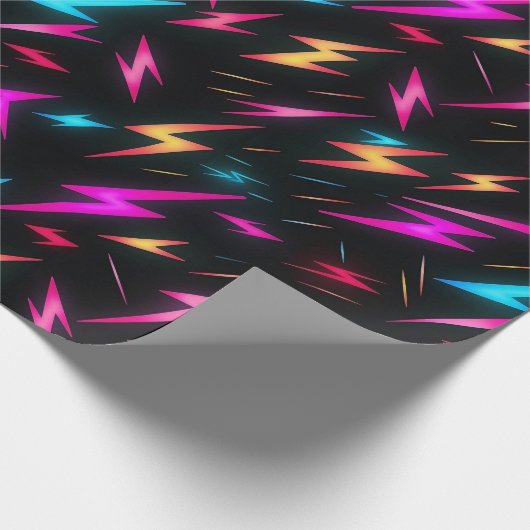 Colorful Lightning Bolt Pattern Cadeaupapier (Hoek)