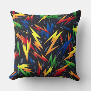 Colorful Lightning Bolts Pattern Sierkussen