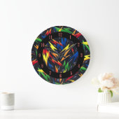 Colorful Lightning Bolts Pattern Wall-klok Grote Klok (Huis)