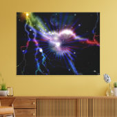 Colorful Lightning Galaxy Art Design Abstract 2 Canvas Afdruk (Insitu (Woonkamer))