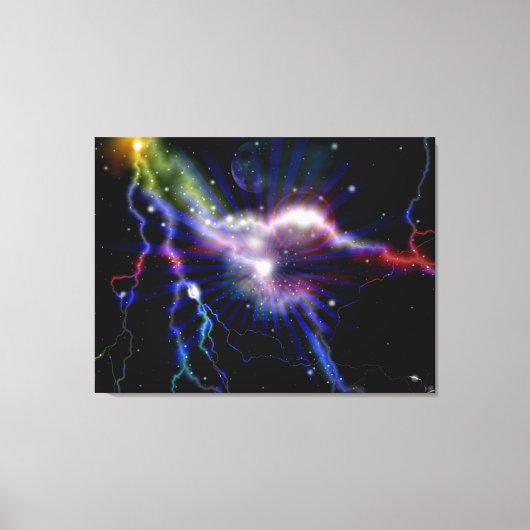 Colorful Lightning Galaxy Art Design Abstract 2 Canvas Afdruk (Voorkant)