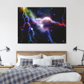 Colorful Lightning Galaxy Art Design Abstract 2 Canvas Afdruk (Insitu (Slaapkamer))