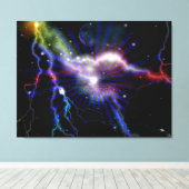 Colorful Lightning Galaxy Art Design Abstract 2 Canvas Afdruk (Insitu (Houten vloer))