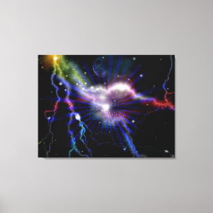 Colorful Lightning Galaxy Art Design Abstract 2 Canvas Afdruk