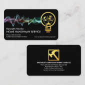 Colorful Lightning Power Up Handyman Bulb Visitekaartje (Voorkant / Achterkant)