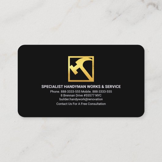 Colorful Lightning Power Up Handyman Bulb Visitekaartje (Achterkant)