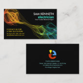 Colorful Lightning Wave Electrical Contractor Visitekaartje (Voorkant / Achterkant)