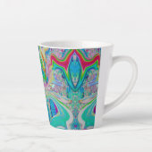 Colorful Lime Green Abstract Retro Liquid Art Latte Mok (Rechts)