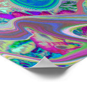 Colorful Lime Green Abstract Retro Liquid Art Poster (Hoek)