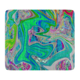 Colorful Lime Green Abstract Retro Liquid Art Snijplank