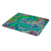 Colorful Lime Green Abstract Retro Liquid Art Snijplank (Hoek)