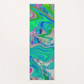 Colorful Lime Green Abstract Retro Liquid Art Yogamat (Voorkant)