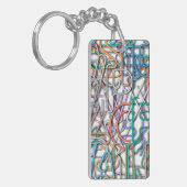 Colorful Line Art Letters Sleutelhanger (Voorkant Links)