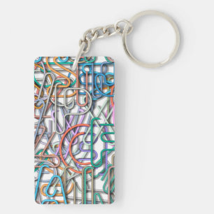 Colorful Line Art Letters Sleutelhanger