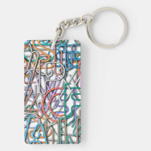 Colorful Line Art Letters Sleutelhanger (achterkant)