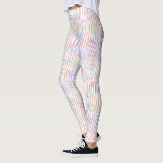 Colorful line Pattern Design wave art Leggings (Links)