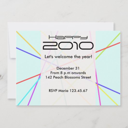 Colorful Lines Invitation Card Kaart (Voorkant)