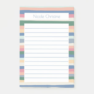 Colorful Lines Stripes Patroon GEPERSONALISEERD Bl Post-it® Notes