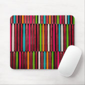 Colorful Lines Wood Blue Oranje Pattern Muismat (Met muis)