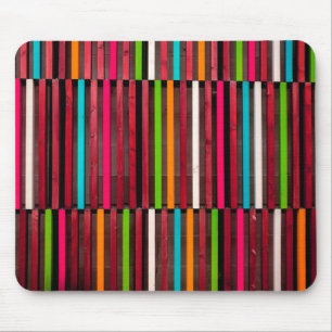 Colorful Lines Wood Blue Oranje Pattern Muismat