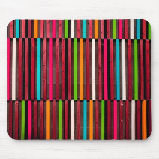 Colorful Lines Wood Blue Oranje Pattern Muismat (Voorkant)