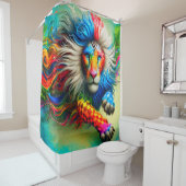 Colorful Lion Art Douchegordijn (In situ)