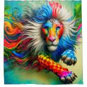 Colorful Lion Art Douchegordijn (Voorkant)
